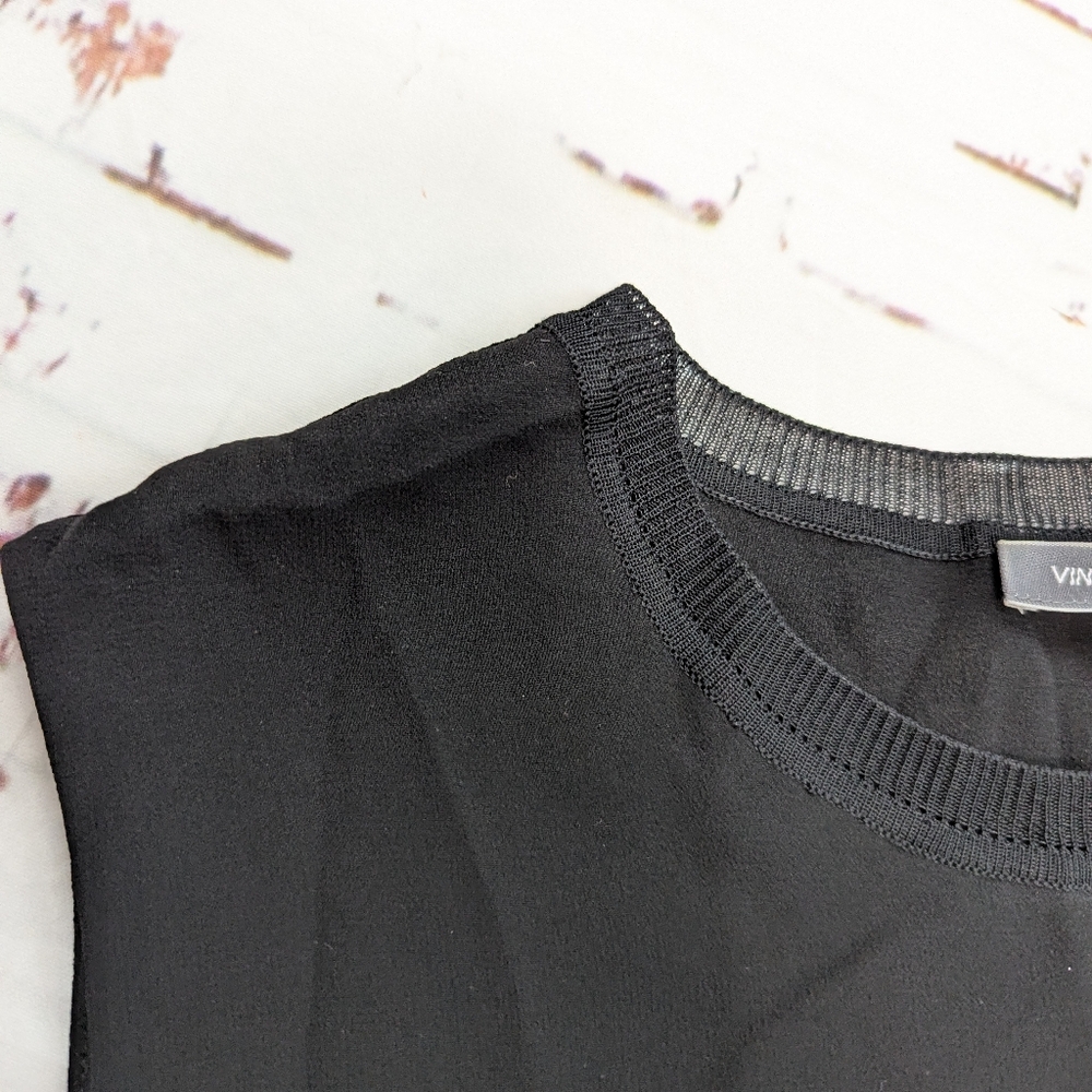 Vince silk layered Black Sleeveless Top - Picture 4 of 7